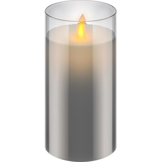 Goobay Led Real Wax Candle In Glass, 7.5 x 15 Cm - (60372)