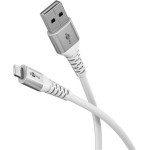 Goobay Lightning USB-A Supersoft Textile Cable With Metal Plugs, 0.5 m, White - (74510)