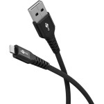 Goobay Lightning USB-A Supersoft Textile Cable With Metal Plugs, 3 m, Black - (74509)