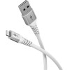 Goobay Lightning USB-A Supersoft Textile Cable With Metal Plugs, 3 m, White - (74513)