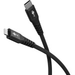 Goobay Lightning USB-C(TM) Supersoft Textile Cable With Metal Plugs, 3 m, Black - (74517)