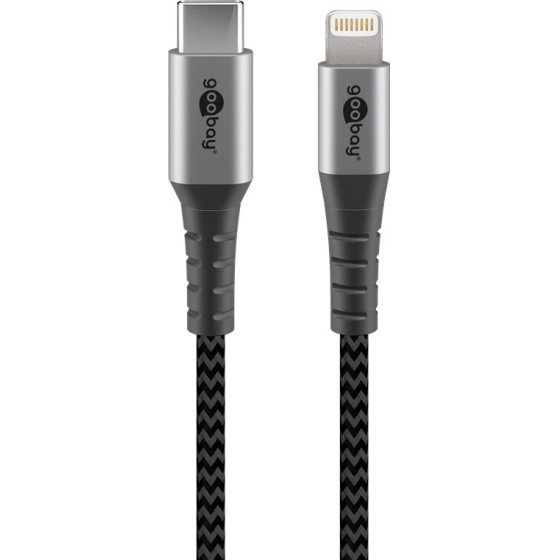 Goobay Lightning USB-C(TM) Textile Cable With Metal Plugs, 1 m - (49271)