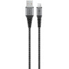Goobay Micro-Usb To USB-A Textile Cable With Metal Plugs (Space Grey/Silver), 2 m - (49283)