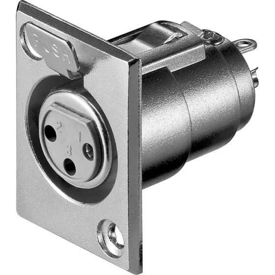 Goobay Microphone Chassis Female Socket, Xlr Female (3-pin) - (11221)
