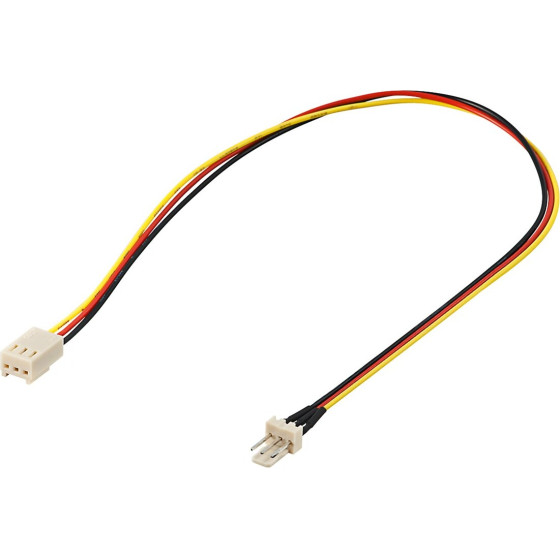 Goobay Pc Fan Power Extension Cable, 3-Pin Male/Female Connector - (93631)