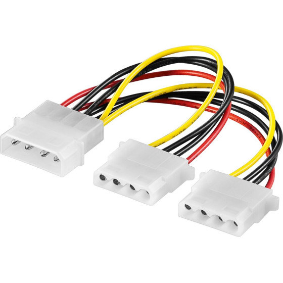 Goobay Pc Y Power Cable/Adapter (5.25 Inch), 1x Male To 2x Female - (50684)