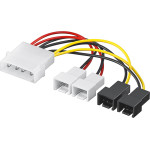 Goobay Power Cable/Adapter For Pc Fans, 5.25 Inch Male To Fan 2x 12 V/2x 5 V - (93632)