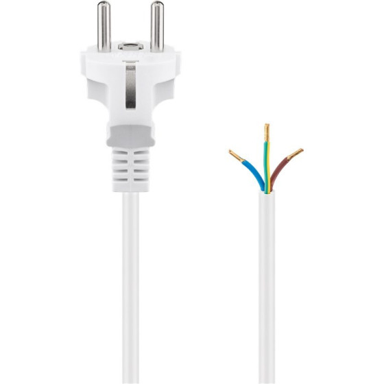 Goobay Protective Contact Cable For Assembly, 1.5 m, White, (3*0.75 mm�) - (51328)