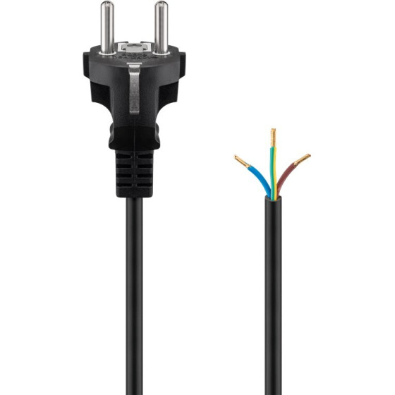 Goobay Protective Contact Cable For Assembly, 2 m, Black, (3*1.5 mm�) - (94701)