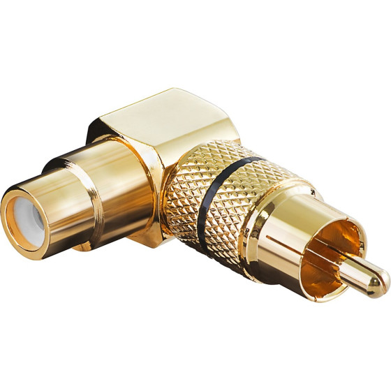Goobay Rca Adapter 90�, Gold Version, Black (10 pcs) - (11590)