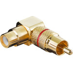 Goobay Rca Adapter 90�, Gold Version, Red (10 pcs) - (11591)