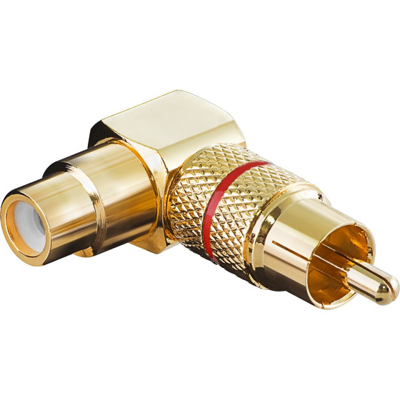 Goobay Rca Adapter 90�, Gold Version, Red (10 pcs) - (11591)