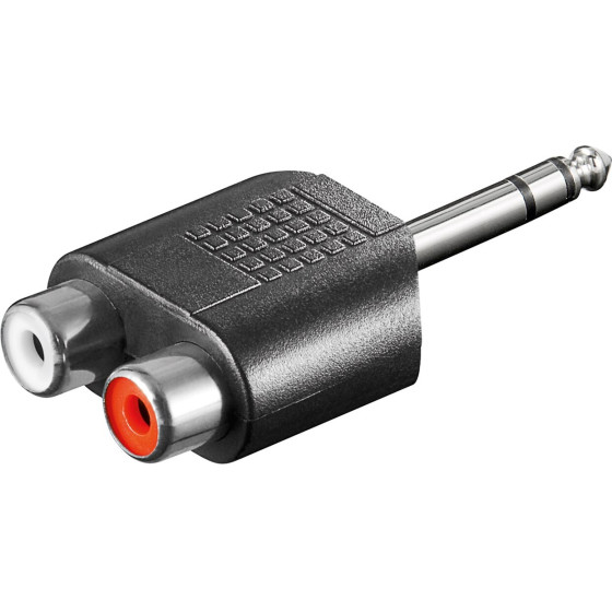 Goobay Rca Adapter, Stereo Female To Aux Jack, 6.35 Mm Male (10 pcs) - (11615)