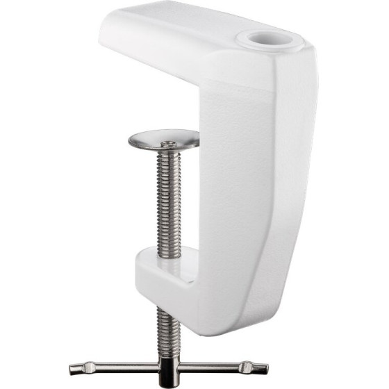 Goobay Replacement Table Clamp For Magnifying Lamps With Articulated Arm, White - (77460)