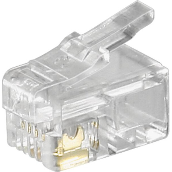 Goobay RJ10 Modular Plug For Flat Cables, 4-Pin (10 pcs) - (50249)
