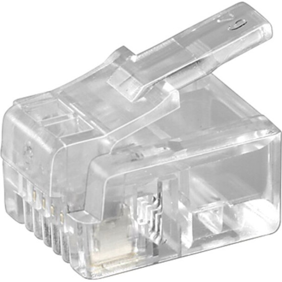 Goobay RJ11 Modular Plug For Flat Cables, 4-Pin (10 pcs) - (50250)