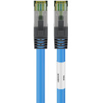 Goobay RJ45 (Cat 6A, 500 MHz) Patch Cable With Cat 8.1 S/Ftp Raw Cable, Blue - (55120)