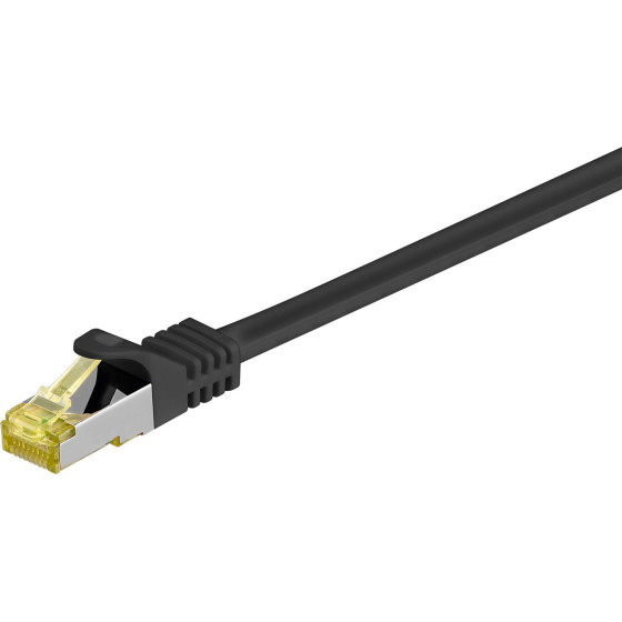 Goobay RJ45 Patch Cord CAT 6A S/FTP (PiMF), 500 MHz, with CAT 7 Raw Cable, black 10 m - (91644)