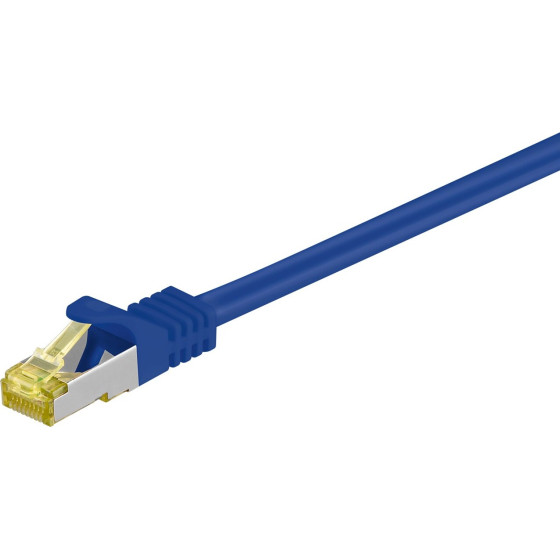 Goobay RJ45 Patch Cord CAT 6A S/FTP (PiMF), 500 MHz, with CAT 7 Raw Cable, blue 5 m - (91619)