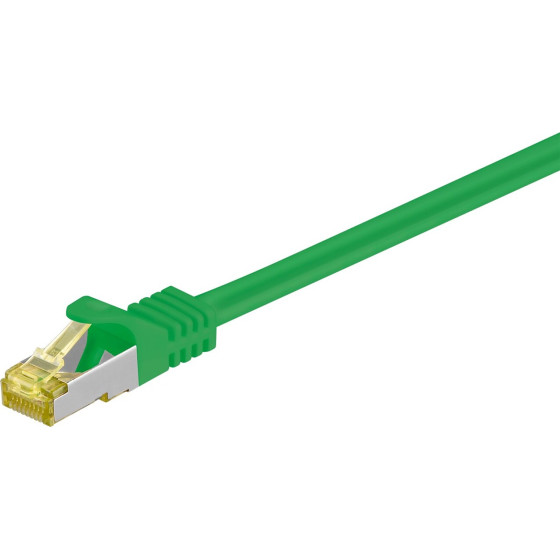 Goobay RJ45 Patch Cord Cat 6A S/Ftp (PiMF), 500 MHz, With Cat 7 Raw Cable, Green - (91649)
