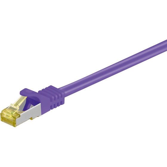 Goobay RJ45 Patch Cord Cat 6A S/Ftp (PiMF), 500 MHz, With Cat 7 Raw Cable, Violet - (91636)
