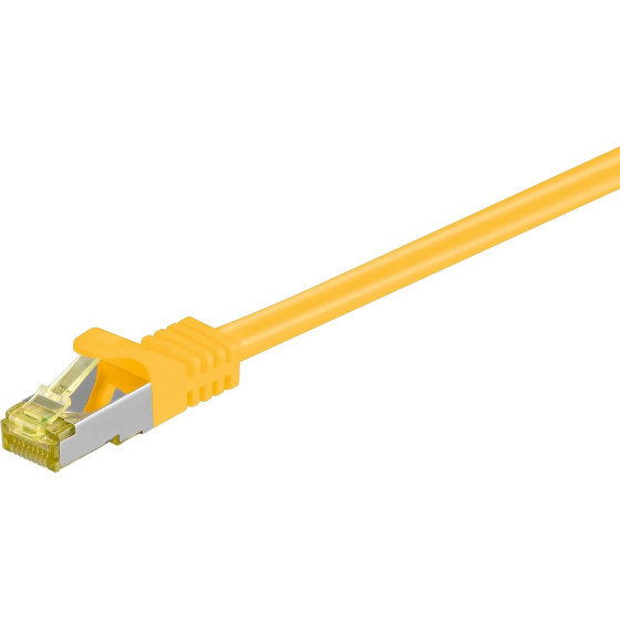 Goobay RJ45 Patch Cord CAT 6A S/FTP (PiMF), 500 MHz, with CAT 7 Raw Cable, yellow 15 m - (91647)