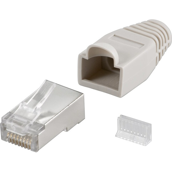 Goobay RJ45 Plug, Cat 5e Stp Shielded With Strain-Relief Boot (10 pcs) - (68746)