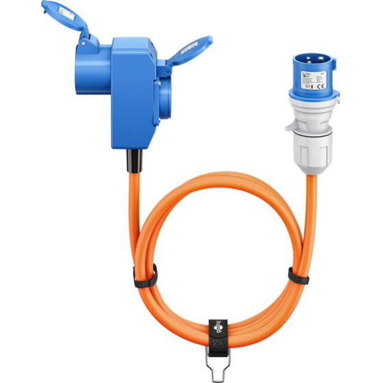 Goobay Cee Adapter Cable, Cee Plug To 90� Cee Coupler And Safety Coupler (Type E/F), 5 m - (76233)