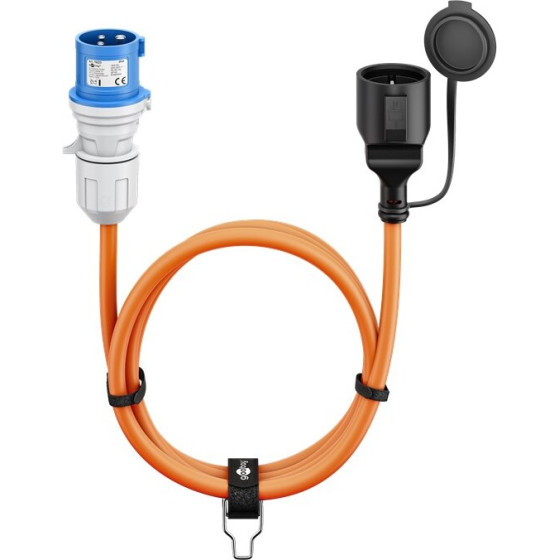 Goobay Cee Adapter Cable, Cee Plug To Safety Coupler (Type E/F), 1.5 m - (76223)