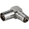 Goobay Coaxial Angle Adapter: Coaxial Socket   Coaxial Plug 90� (10 pcs) - (11391)