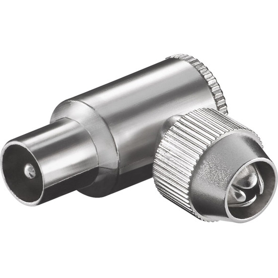 Goobay Coaxial Right-Angle Plug With Screw Fixing (10 pcs) - (11487)