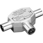 Goobay Coaxial T Adapter: Double Coaxial Plug   Coaxial Socket (10 pcs) - (11532)