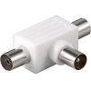 Goobay Coaxial T Adapter: Double Coaxial Socket   Coaxial Plug (10 pcs) - (67218)