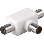 Goobay Coaxial T Adapter: Double Coaxial Socket   Coaxial Plug (10 pcs) - (67218)