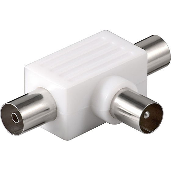 Goobay Coaxial T Adapter: Double Coaxial Socket   Coaxial Plug (10 pcs) - (67218)