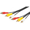 Goobay Composite Audio/Video Connector Cable, 3x Rca With RG59 Video Cable - (50139)