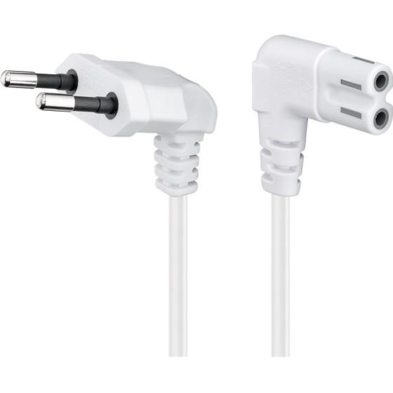 Goobay Connection Cable Euro Plug Angled At Both Ends, 0.75 m, White, (2*0.75 mm�) - (97345)