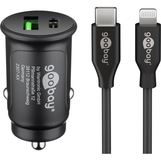 Goobay Dual Usb Car Fast Charging Set Lightning (27 W) - (72166)