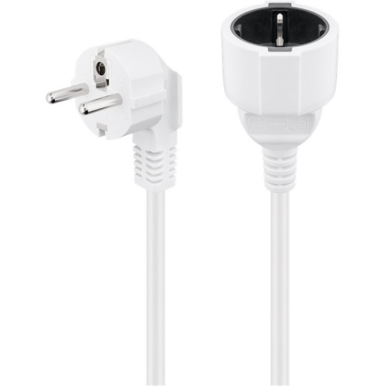 Goobay Extension Lead Earth Contact, 2 m, White, (3*1.5 mm�) - (93091)