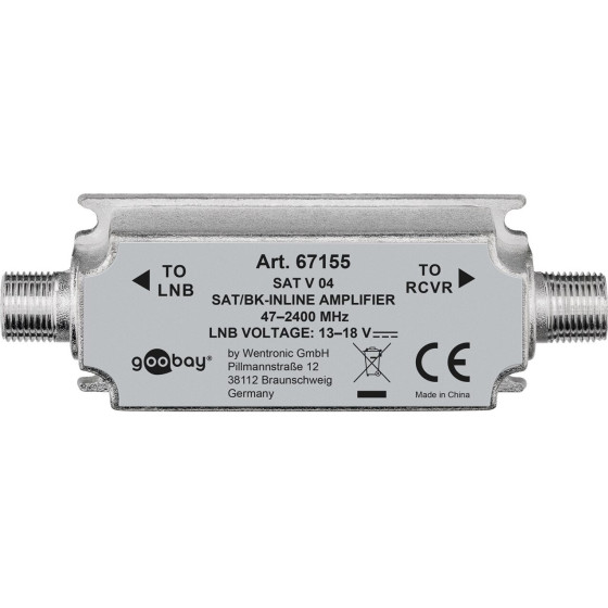 Goobay SAT/Bk Inline Amplifier 47 Mhz - 2400 Mhz - (67155)