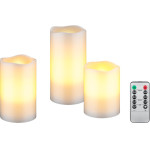 Goobay Set Of 3 Led Real Wax Candles, White - (74368)