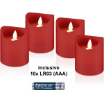 Goobay Set Of 4 Led Real Wax Candles, red, incl. 12x Aaa (LR03) - (75265)