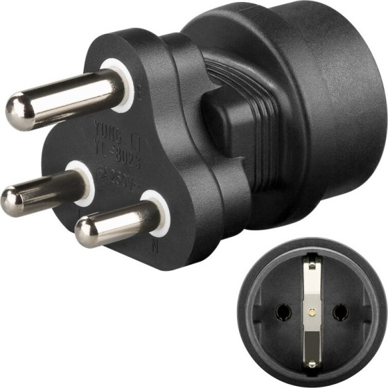 Goobay Travel Adapter Europe To South Africa, Black - (95412)