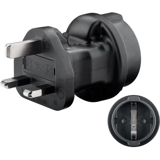 Goobay Travel Adapter Europe To UK, Black - (95307)