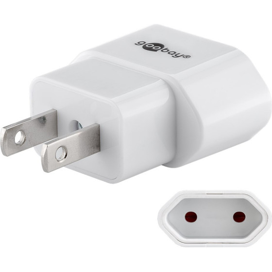 Goobay Travel Adapter Europlug To USA/Japan, White - (45345)