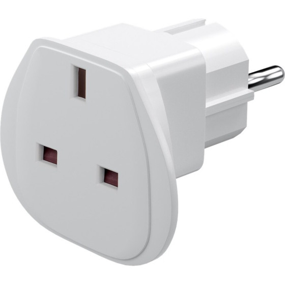 Goobay Travel Adapter Uk To Europe, White - (94270)