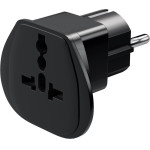 Goobay Travel Adapter World To Europe, Black - (94028)
