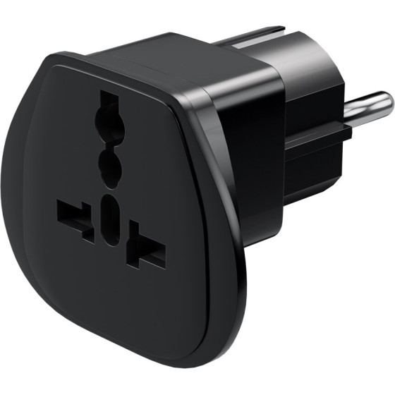 Goobay Travel Adapter World To Europe, Black - (94028)