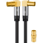 Goobay Tv Antenna Cable (135 dB), 4x Shielded 1m - (70455)