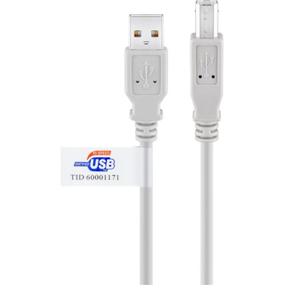 Goobay Usb 2.0 Hi-Speed Cable With Usb Certificate, Grey - (50832)